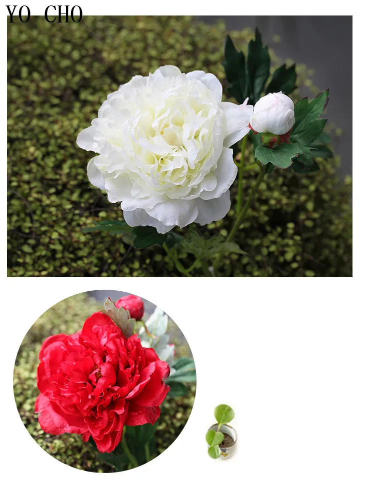 decorate with christmas wreaths white peony flower for wedding home garden decoration fake flower (4)