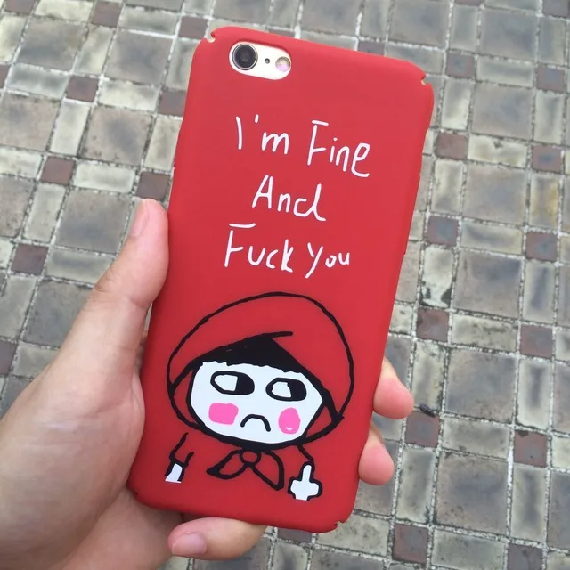 funny letter case red hat girl cartoon phone cases for iphone 6 6s letter cases
