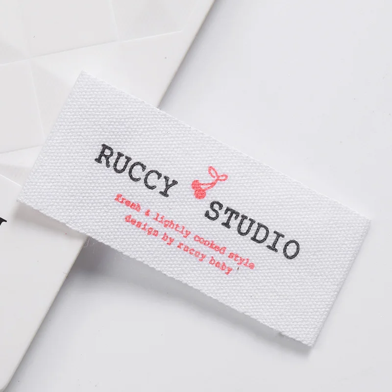 cotton labels printed 2CM width ribbons 45MM*20MM Square garment labels