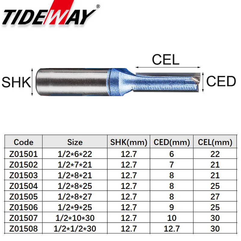 Tideway 2 флейты прямые фрезы бурения очистки нижней резки щелевые Деревообрабатывающие инструменты Вольфрамовая Концевая фреза