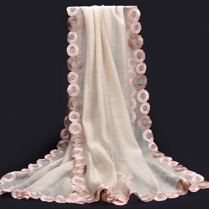 Натуральный шелк+ шерстяной шарф женские шали обертывания Вышивка Роскошный бренд платок пашмины шарф подарок для дам