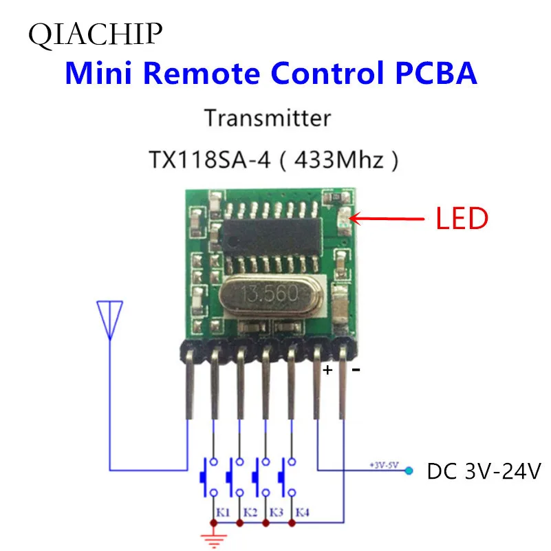 

433 mhz Mini Wireless RF Remote Control 1527 EV1527 Learning code 433mhz Transmitter For Gate garage door Alarm Light controller
