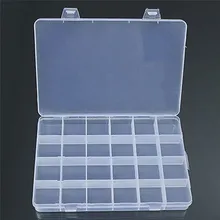 24 Compartments Transparent Plastic Storage Box Case Jewelry Beads Findings Craft Organizer Home Supplier