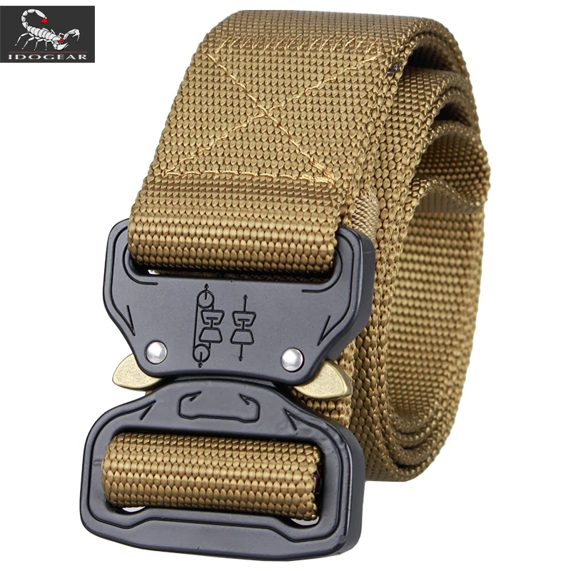 IDOGEAR-cinturón táctico de liberación rápida para hombre, cinturones deportivos de nailon verde y negro, BT3404, 1,5 pulgadas, para deportes al aire libre