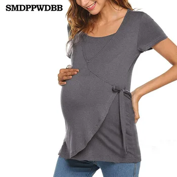 

Women Maternity Casual T Shirt Sleeveless Breastfeeding Clothes Striped Patchwork Nursing Top Casual Pregnant T shirt Clothes