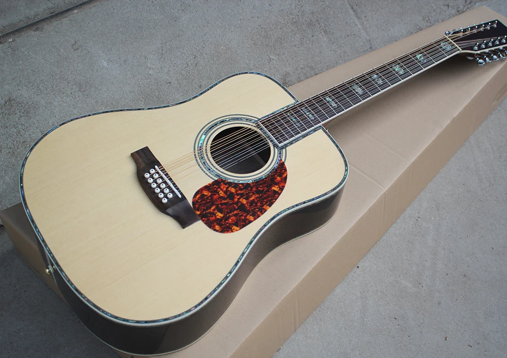 

Factory custom 12 strings 41" acoustic guitar with rosewood fretboard,Abalone binding and inlay,Can add fishman pickups