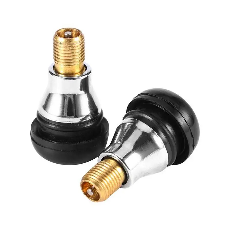 

VODOOL 4Pcs/Set TR414 Chrome Tubeless Tyre Valve Stem Caps Snap In Wheel Tire Air Port Valve Core Stems Rubber Dustproof Cover