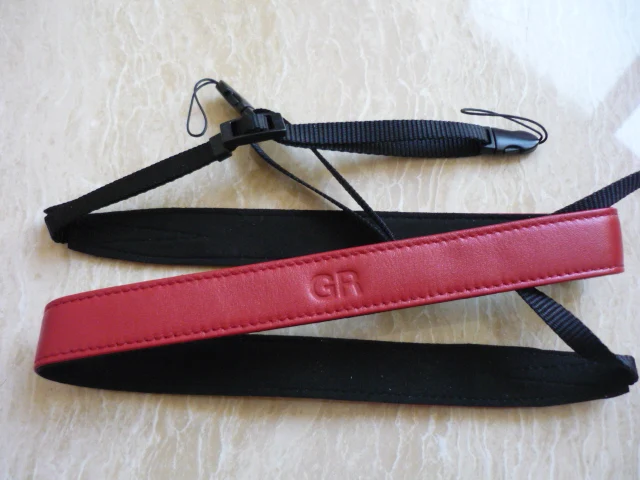Neck Strap GS-3 Red Leather Strap Bundle for RICOH GR/GR II