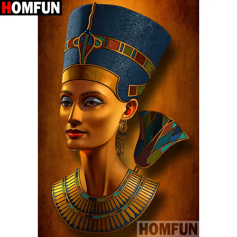 

HOMFUN Full Square/Round Drill 5D DIY Diamond Painting "Queen of egypt" 3D Diamond Embroidery Cross Stitch Home Decor A19643