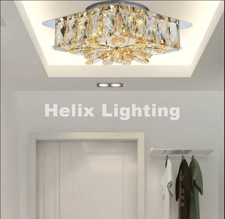 Современные L340mm W250mm 15 Вт LED кристалл потолочный светильник светодиодный потолочный светильник заподлицо AC Гарантировано гарантированы