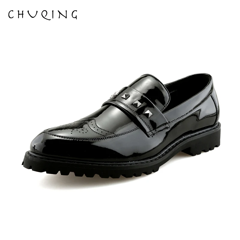 

CHUQING Business Dress Leather Men's Black Summer Breathable Casual Shoes