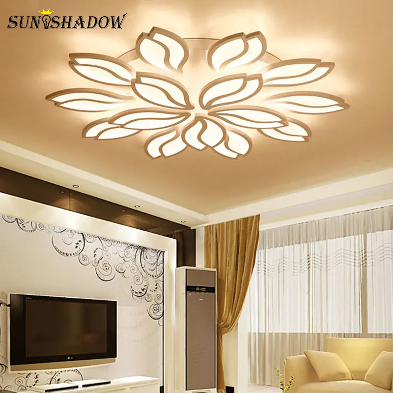 

White Modern LED Ceiling Lights Plafond For Living Room Bedroom Lights Acrylic LED Chandelier Ceiling Lamp Lighting Fixture