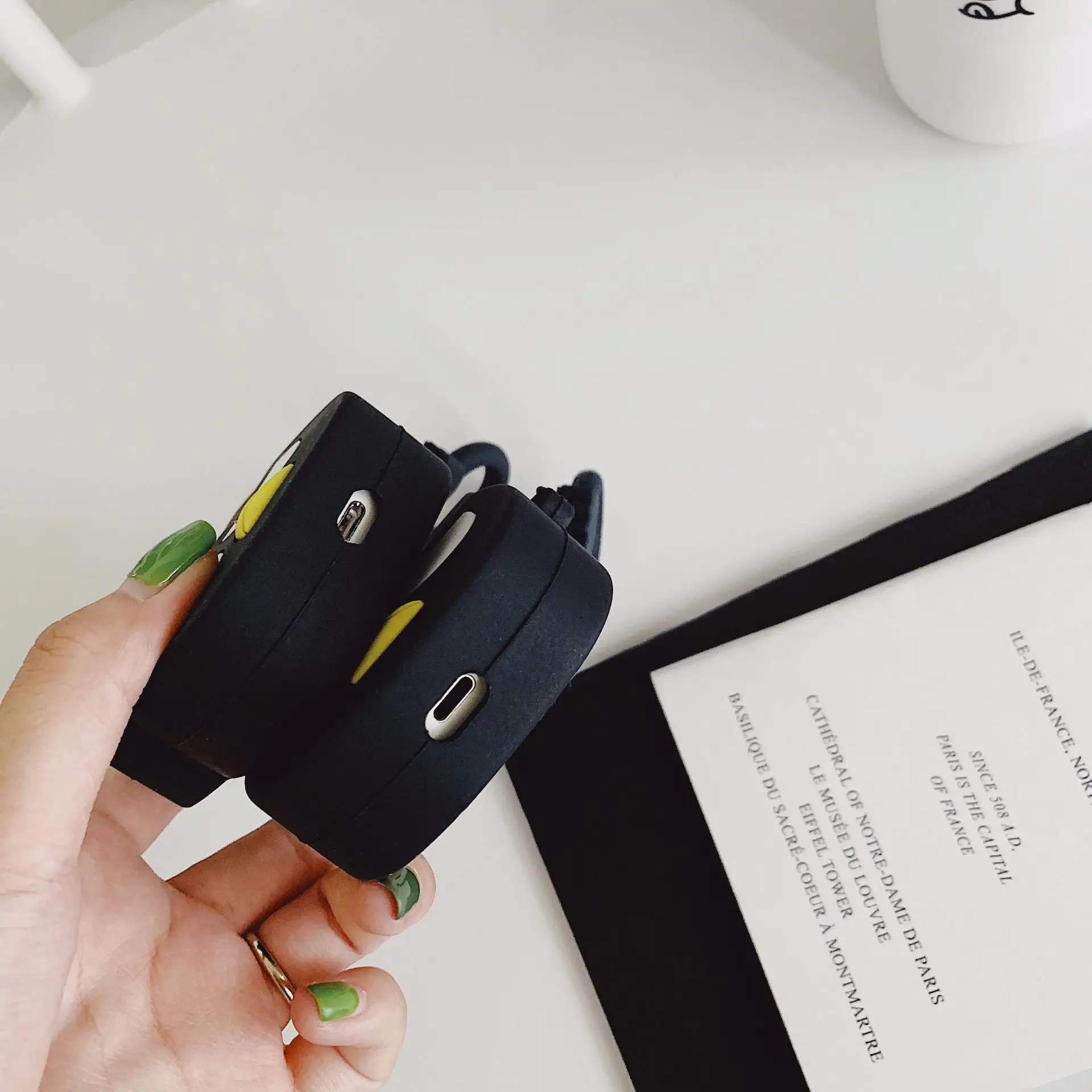 Для Airpods 2 чехол силиконовый черный ворон мультяшный для Apple Air pods милый гарнитуры