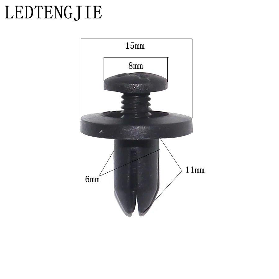 QFHETJIE 500 шт. 6 мм отверстие черный авто крепеж автомобиля бампер зажимы фиксирующая заклепка двери панель крыло лайнер для Toyota