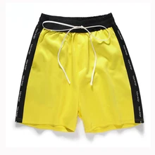 Летние спортивные шорты для мужчин's Беговые брюки в повседневном стиле мужской моды боковой полосой шорты для женщин хип хоп Эластичный шнурок уличная WY015