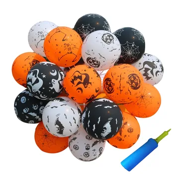 

NICEXMAS 101pcs Halloween Balloon Printing Latex Balloons Creative Halloween Premium Party Supplies Decoration