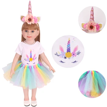 

New 18-inch baby skirt pony print dress children's toy accessories c748