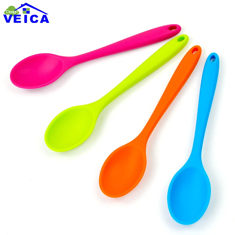 

4Color High grade Silicone Mixing Spoon Utensil Cake Putty Spatula Bakeware Home Tableware