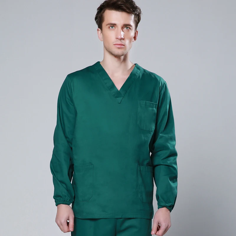 Новое поступление, Мужская медицинская одежда унисекс, комплекты с длинным рукавом, Женская медицинская форма, женские костюмы медсестры с v-образным вырезом, топ+ штаны