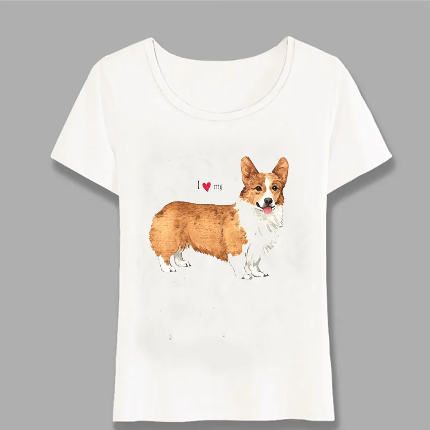Новинка дизайнерская футболка женская летняя I Love My Pembroke Welsh Corgi женские топы
