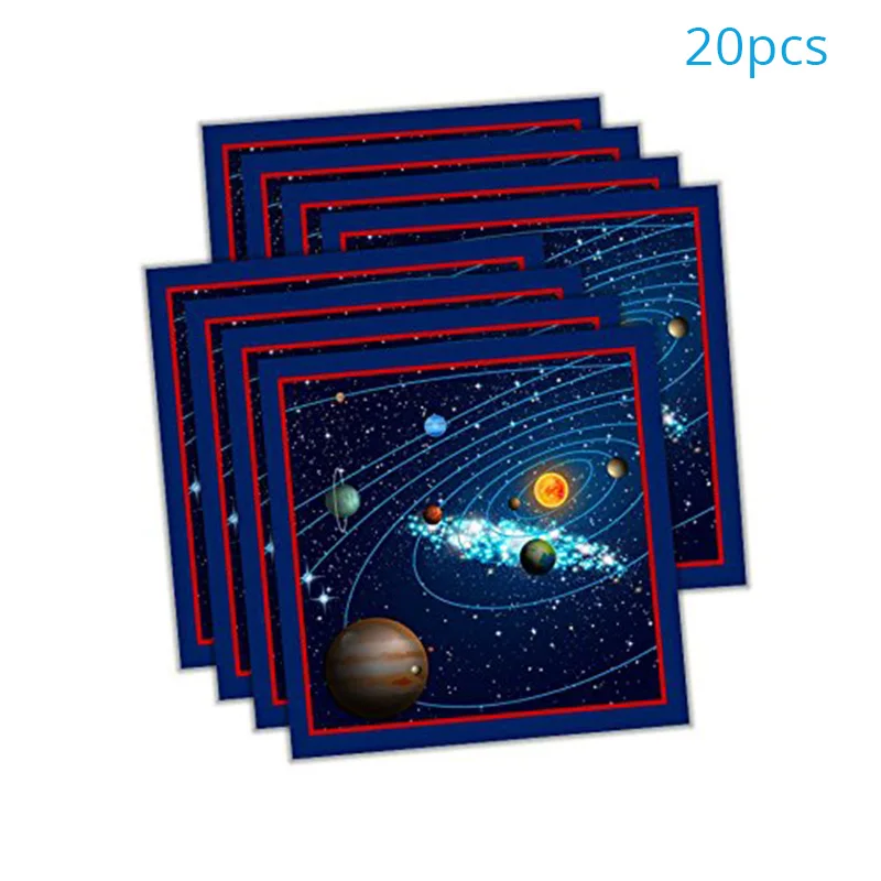 Солнечная система космический тематический день рождения декоративная бумага для вечеринок тарелка салфетка для чашек баннер Вихрь для детей планета тематические Вечерние - Цвет: 20pcs napkin