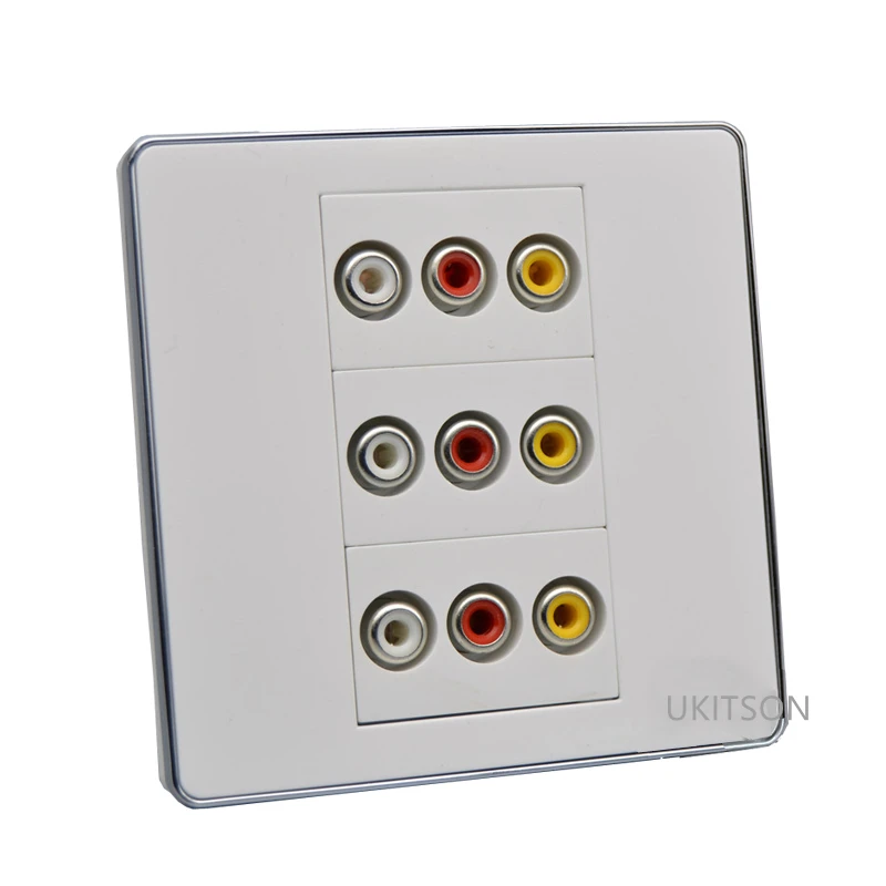 Silver Edge 3 Ports 3 RCA Wall Panel pic 2