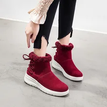 JINBEILEE Lamb Hair Casual Snow Boots Ladies Winter New Lightweight Fur Wild Leather Boots Warm Fashion Walking Shoes