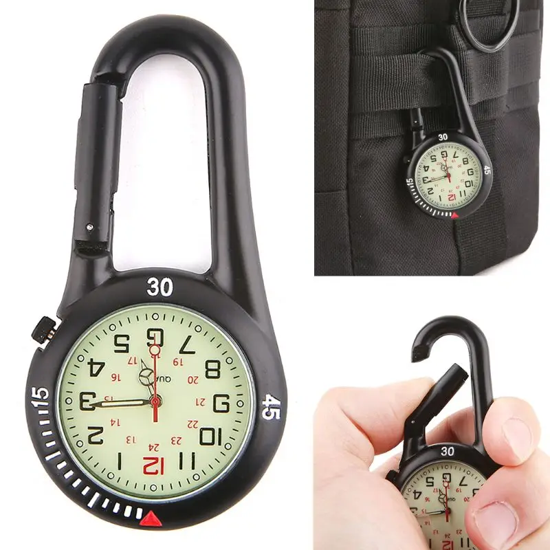 

1 Pc Outdoor Carabiner Fluorescent Watches Backpack Buckle Rock Climbing Hook Luminous Watch-Face