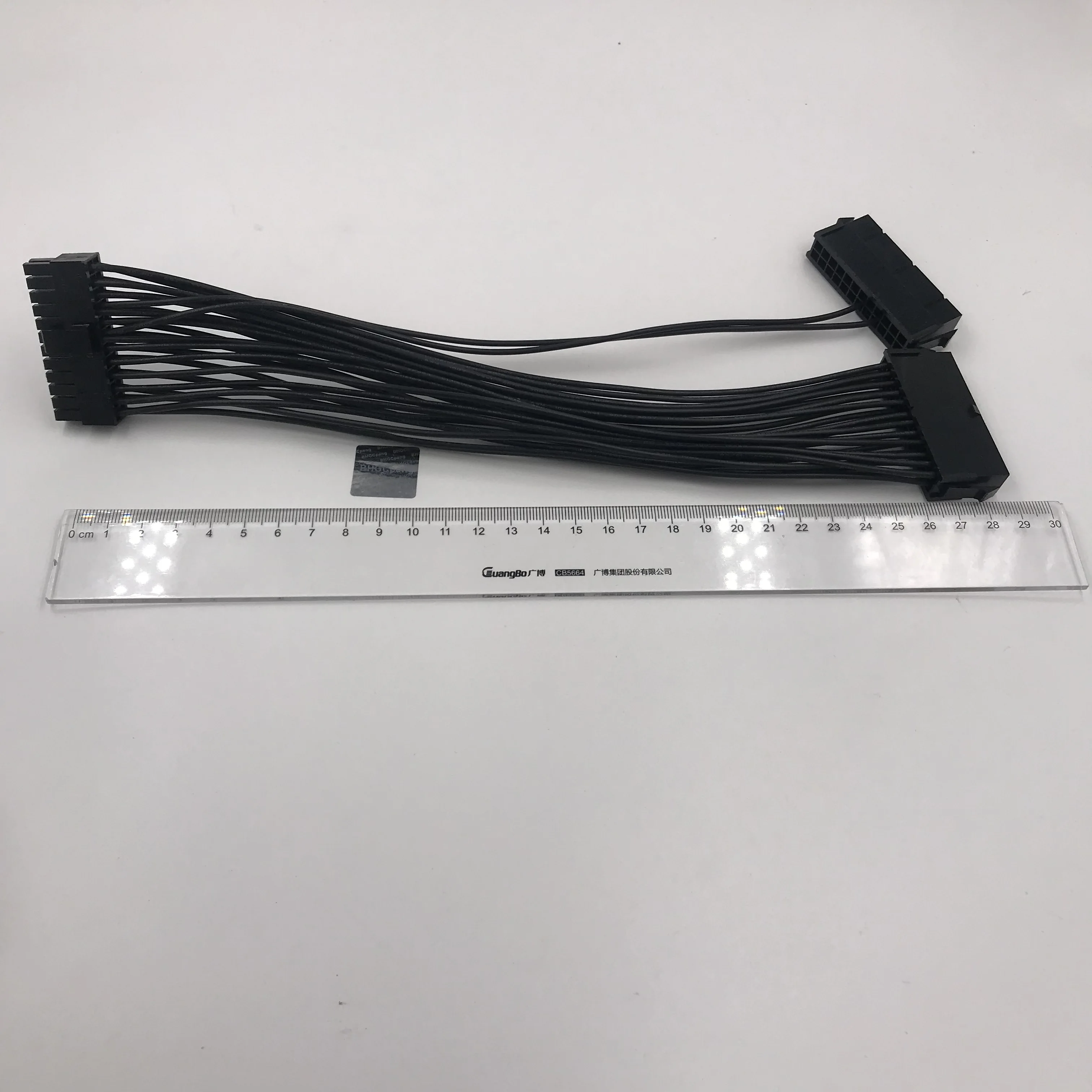 24Pin Mining Cable Power Supply Cable 24Pin Extension Cable Male to Female PSU Power Sata Extension For Riser Miner Black 30cm