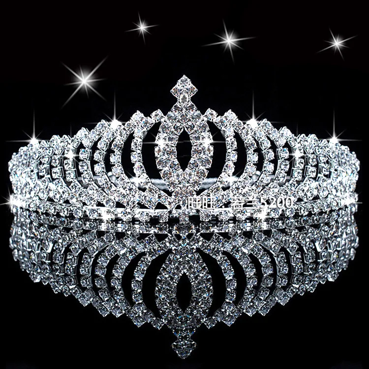 

HOT Diadem Silber Brautbrautjungfern Leuchtender Strass Kronen Stirnband Tiara Hochzeit