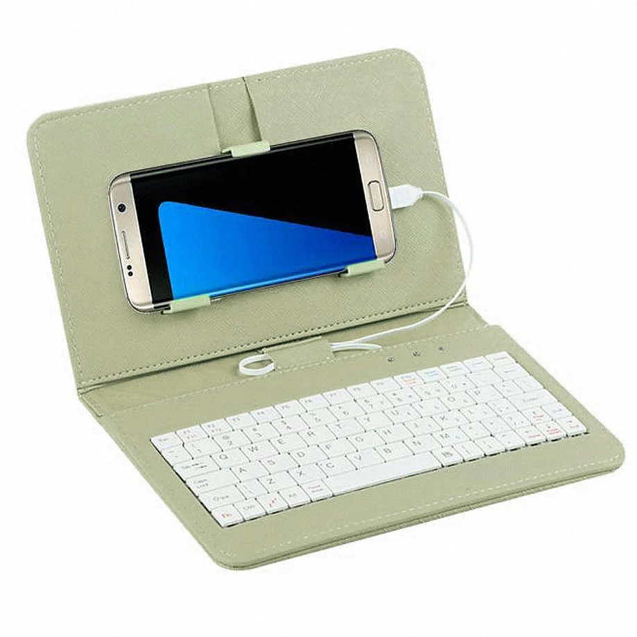 

Hot-sale Mini Keyboard Phone Micro USB Wired Keyboard Flip Holster Case For Samsung S7 edge For Xiaomi Android Phone Tablet