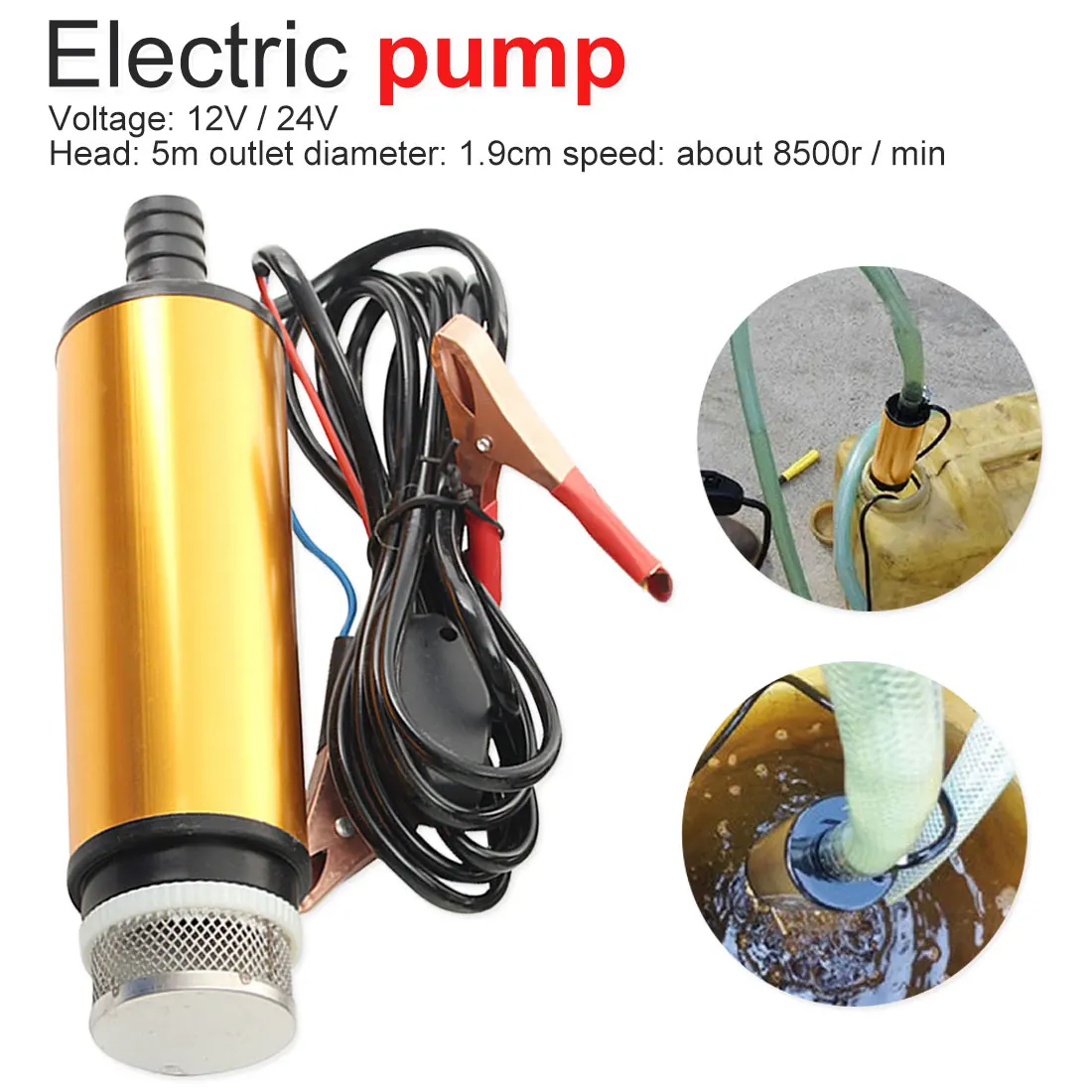 

Submersible Electric Bilge Pump DC 12V 24V 40L/min Aluminum Alloy for Diesel/Oil/Water/Fuel Transfer With Switch