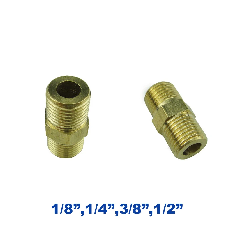 

10pcs a lot GOGO Brass sanitary fitting male thread 1/8",1/4",3/8",1/2" BSPP DN15 union water pipe joint circular connector