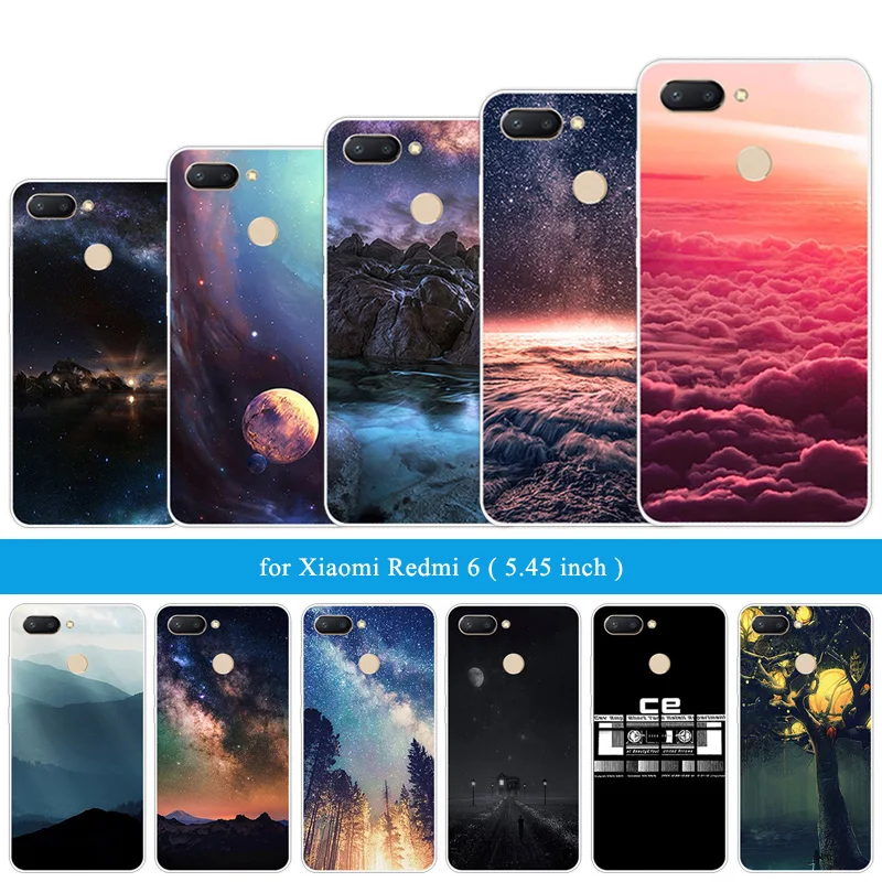 5 45 дюймов для Xiaomi Redmi 6 звездное небо чехол телефона Мягкий ТПУ силиконовый с