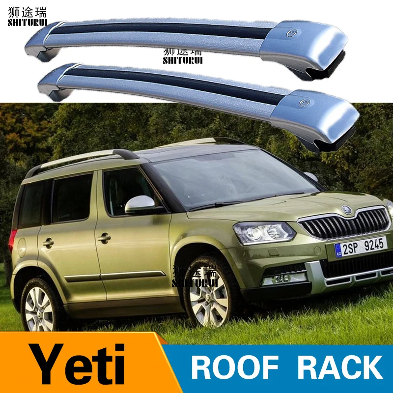 2Pcs Roof bars For SKODA Yeti 2009+ SUV 5 Aluminum Alloy Side Bars Cross Rails Roof Rack Luggage