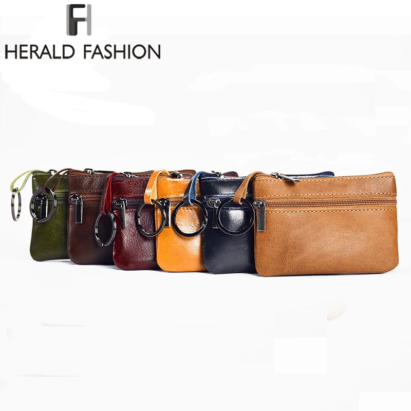 Herald Fashion Genuine Leather Small Mini Coin Purse Change font b Wallet b font Purse Women