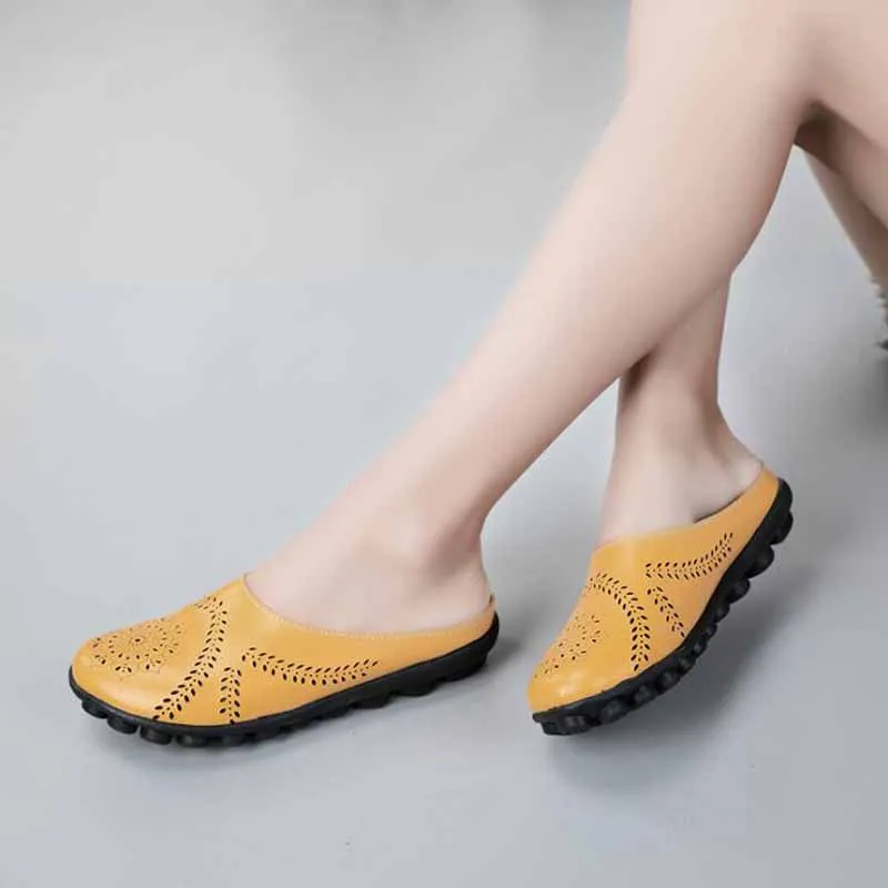

Spring Autumn Shoes Woman Cow Leather Flats Women Slip On Women's Loafers Female Moccasins Shoe Large Size