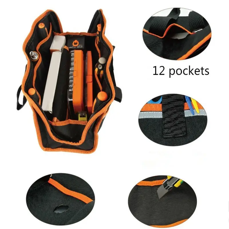 

Large Capacity Tool Bag Carpenter Rig Hammer Waist Canvas Tool Bag Multi-Pockets Electrician Holder Portable Working Equipment