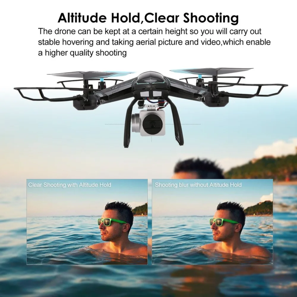 

Controle remoto One Key Return Take-off/Landing FPV 720P Camera Selfie Altitude Hold Drone Headless Mode 3D Flips telecommande