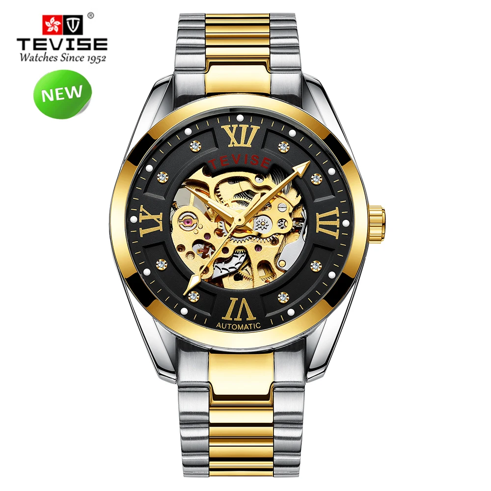 

TEVISE 795D Skeleton Automatic Watch Men Mechanical Watches Mens Business Stainless Steel Male Wristwatch relogio masculino
