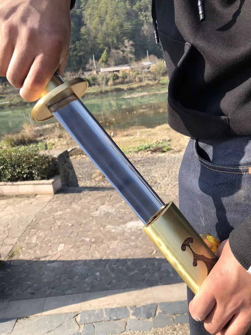 Handmade Chinese Gongfu Sword Hand fine polished Katana Oil Quenched Stainless Steel Full Tang Blade Very Sharp