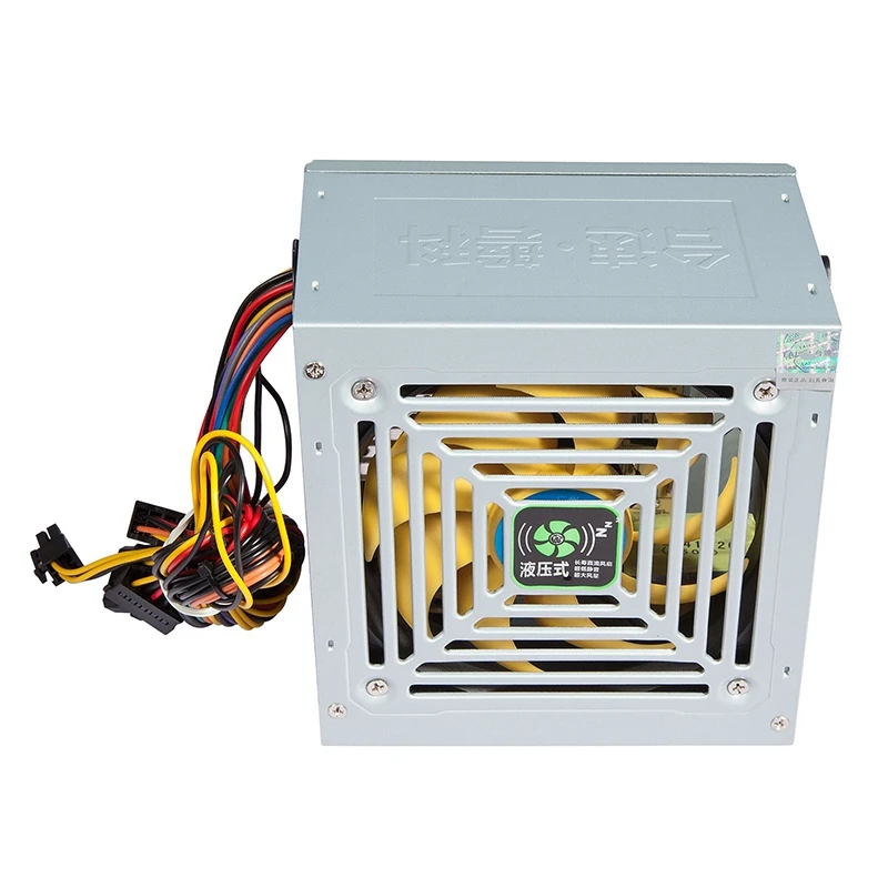 Макс. 450 Вт блок питания для компьютера Pc Cpu 12V 20+ 4 pin 120 мм бесшумный вентилятор Pcie с переключателем питания Sata для компьютера Intel Amd Us Plug - Цвет: sliver