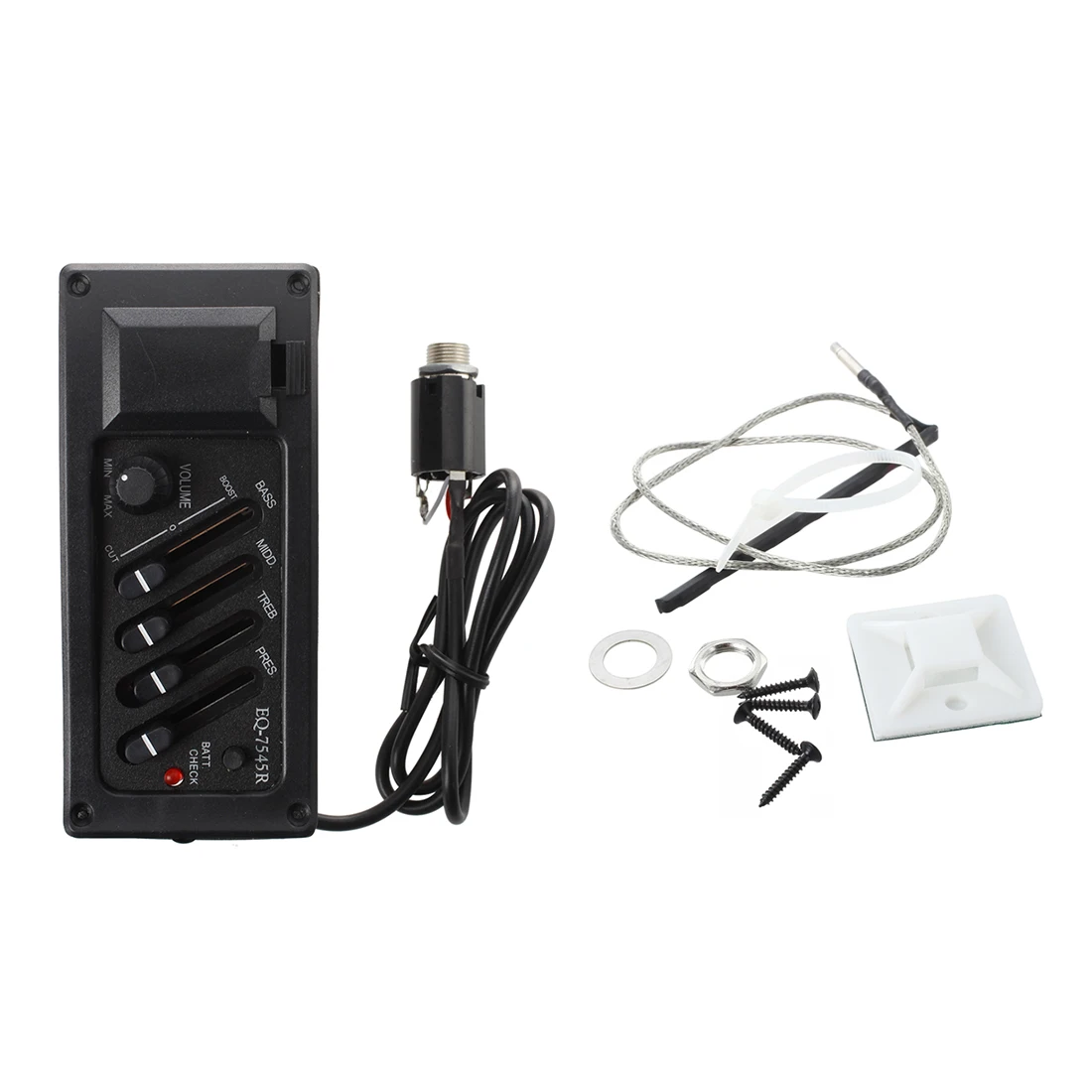 Complete Kit EQ Pre Amp plus Pickup for Acoustic Guitar 7545R 4 Bands