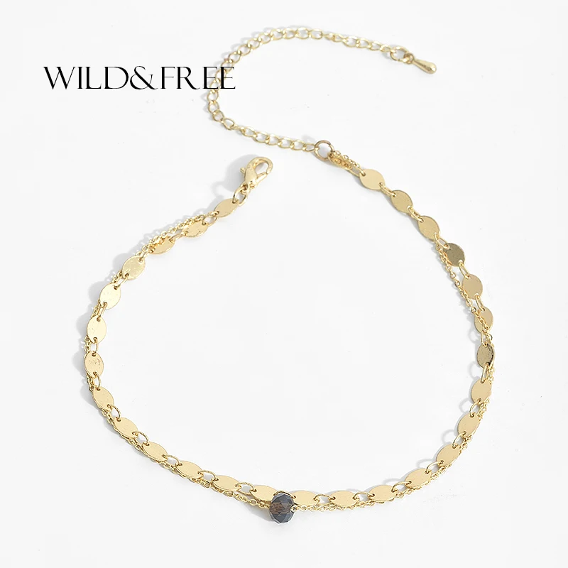 

2017 Trendy Double Layer Anklet For Women Foot Jewelry Chain Link Anklets Femeale Girl Gold Silver For Parties Beach Jewelry