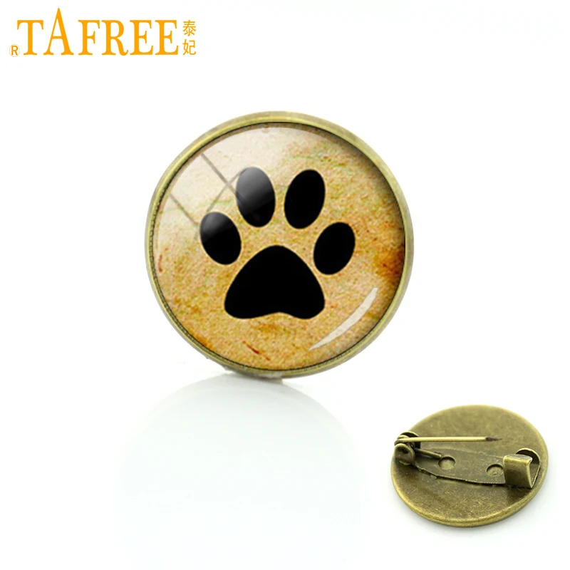 

TAFREE Dog Lovers brooch my friend pet dog art picture men women animal brooches pins glass cabochon dome Jewelry gift C454