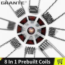Grante 8 in 1 Prebuilt Coil Kit Alien Tiger Clapton Mix Twisted Flat Hive Quad For RDA RTA Atomizer Premade Coil Vape Tank Grante 8 in 1 Prebuilt Coil Kit Alien Tiger Clapton Mix Twisted Flat Hive Quad For RDA RTA Atomizer Premade Coil Vape Tank