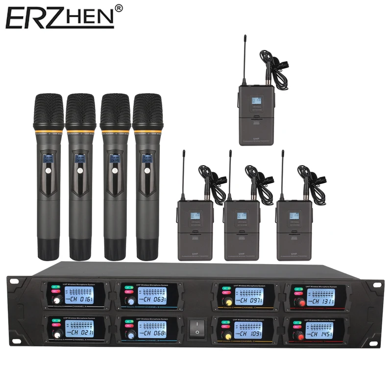 

Wireless Microphone New U8000GTA UHF 8 Channel Fixed Frequency + Dynamic Screen + KTV + Professional Microphone