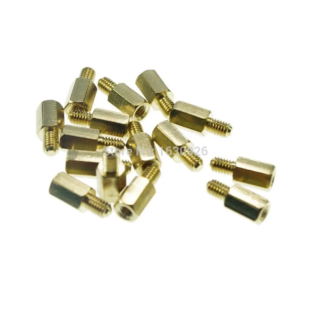 

Free shipping 10 pieces M3*9+6mm Hexagonal Threaded Brass Spacers Hexagon Copper Post