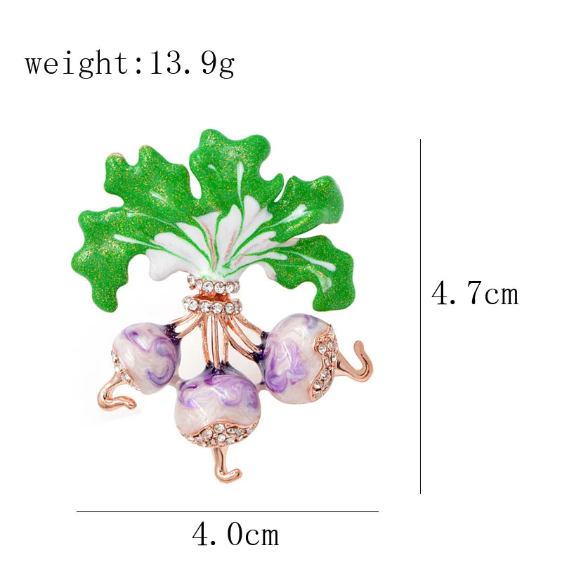 CINDY XIANG Новинка милые эмалированные броши в форме редиса для женщин модные стразы инкрустация растение брошь с золотой Заколкой цвет высокое качество