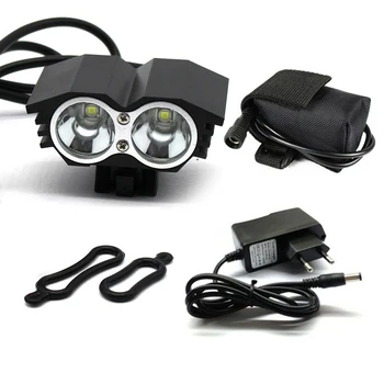

Super Bright 7000Lm 2* XM-L T6 LED Bicycle Light Led Headlight Bike front headlamp Cycling Flashlight +Rechargable 18650 Battery